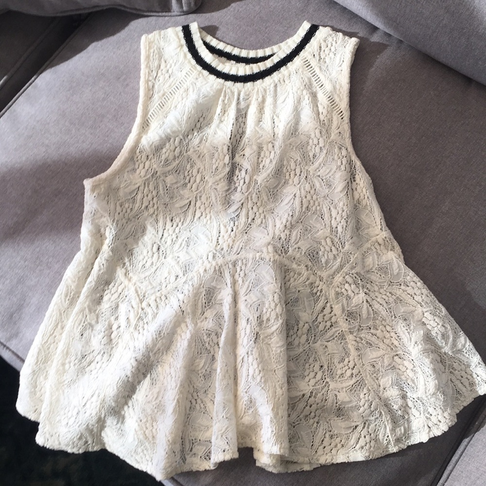 White lace free people top
